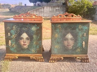 Set de 2 Mesillas de Noche Artesanales