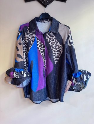 Camisa Multicolor con Brillo