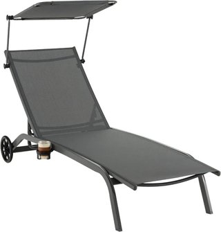 COSTWAY Tumbona Jardin Reclinable 6 Niveles 2