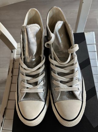 Zapatillas Converse Purpurina Plateadas