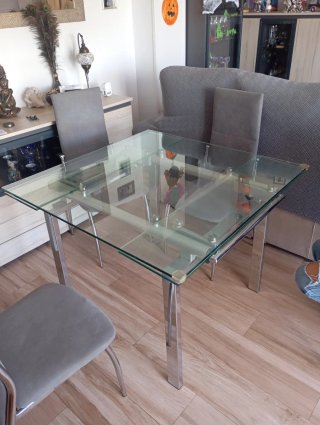 Mesa Extensible de Cristal