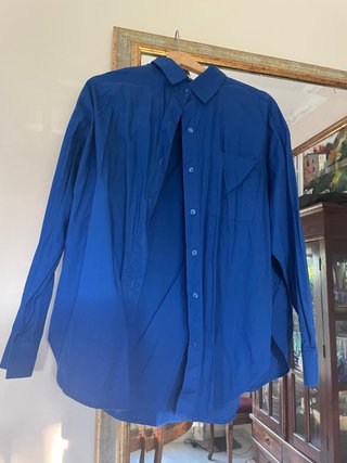Camisa Oversize Azul Bershka