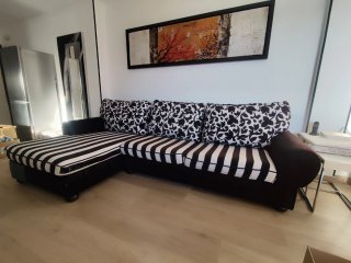 Sofá con Chaise Longue Estampado