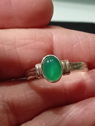 Anillo de Plata de Ley ónix verde
