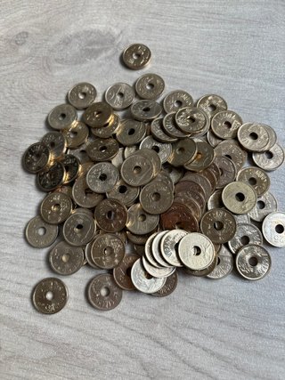 Lote de Monedas de 25 Pesetas con Agujero