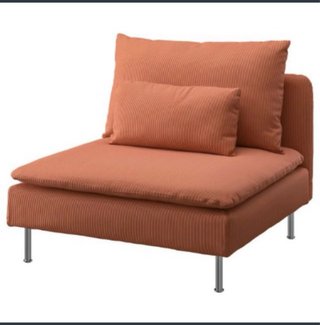 Funda  sillón 1 plaza Soderhamn kelinge rojo teja.