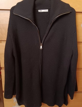 Chaqueta de punto Zara negra