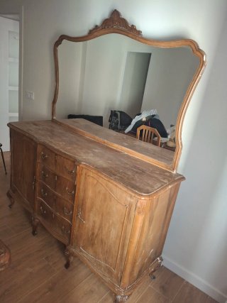 Aparador Vintage de Madera con Espejo