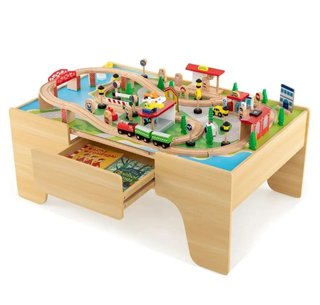 COSTWAY Mesa de Juegos de Tren de Madera