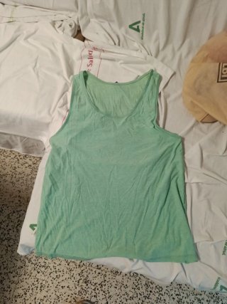Camiseta sin mangas verde agua talla L