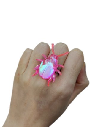 Anillo Escarabajo Rosa