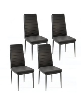 4x Sillas Comedor COSTWAY KC57384DK-A Polipiel
