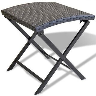 vidaXL Taburete plegable ratán sintético negro