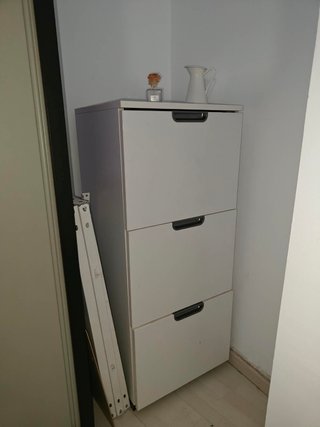 Archivador Metálico Blanco de 3 Cajones