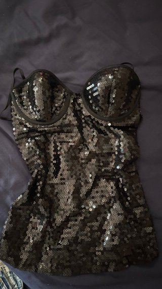Top de Lentejuelas Negro