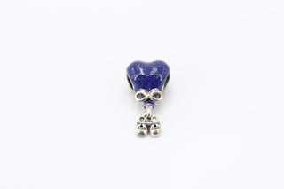 Charm de plata 925 con corazón azul y…. Ref:044-03-01566