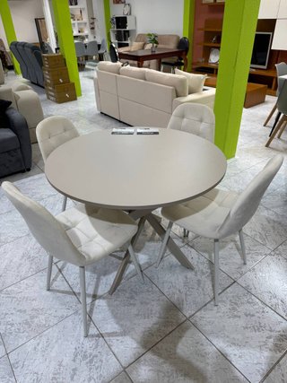 Conjunto de Mesa Redonda y 4 Sillas