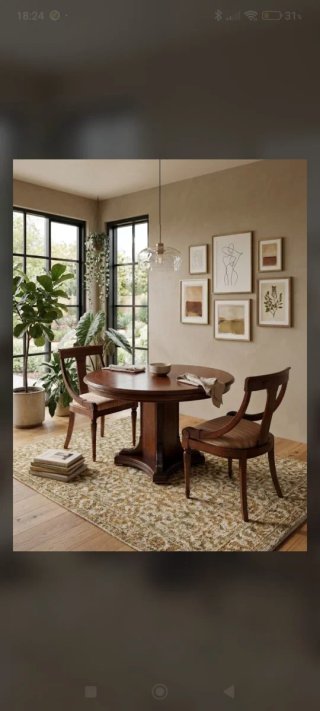 Conjunto de Mesa Redonda y 2 Sillas