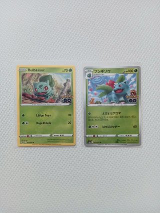 2 Cartas Pokémon: Bulbasaur e Ivysaur