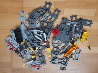 Juego de bloques coches trenes vías Lego Duplo