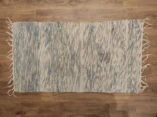 Alfombra de Tela Blanca y Azul
