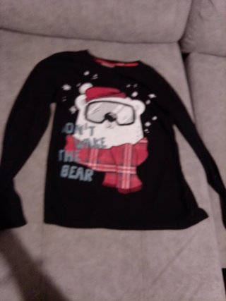 Camiseta Manga Larga Navidad Oso