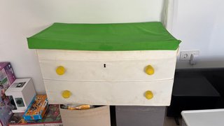 Baúl Infantil IKEA Blanco y Verde