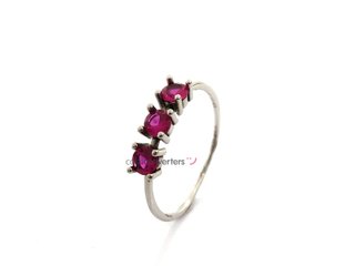 sortija plata 925mm con piedra con circonita