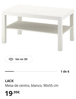 Mesa de centro Lack Ikea blanca