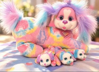 Peluche Puppy Surprise con cachorros