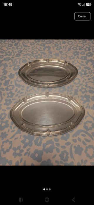Set de 2 Bandejas Plateadas 31x20 cm