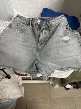 Pantalones Cortos Vaqueros Grises