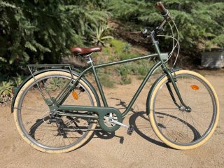 Bicicleta de paseo estilo holandés verde Elops 520