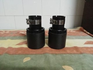2 Colas de Escape Universales Carbono