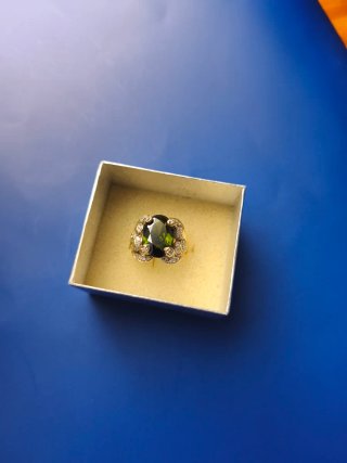 Anillo de Plata 925 con Piedra Verde