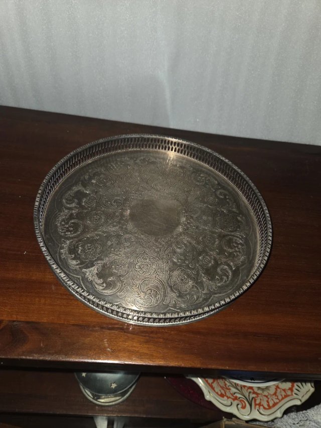 Bandeja de alpaca con baño de plata