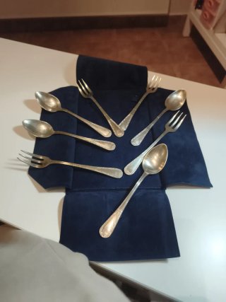 Juego de 10 Cubiertos de Postre de Alpaca