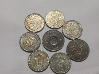 Lote de coleccionista! 8 monedas originales Suecas
