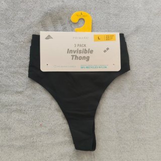 Pack 3 Tangas Invisibles Primark Negro Talla L