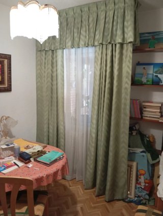 Cortinas Verdes con Rieles