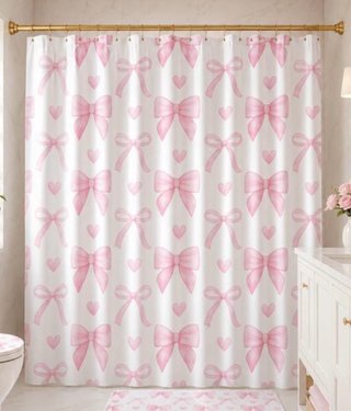 Cortina de Baño con Estampado de Lazos