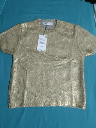 Blusa Zara Dorada Talla M