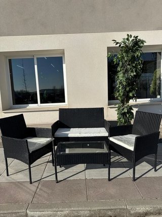 NUEVO!! Conjunto de jardin blanco y negro!!