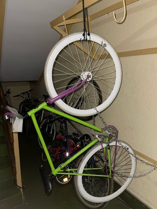 Bicicleta Fixie Verde y Morada