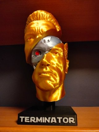 Busto Terminator T800 Impreso en 3D De 31 cm