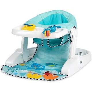 Baby Einstein, Asiento para el piso 2 en 1 Sea of Support, con bandeja desmontable y juguetes
