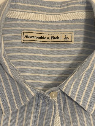 Camisa talla L Abercrombie & Fitch Azul y Blanca
