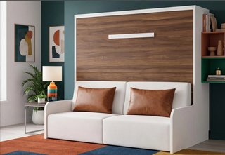 Cama abatible horizontal 150×190 con sofá incorpor