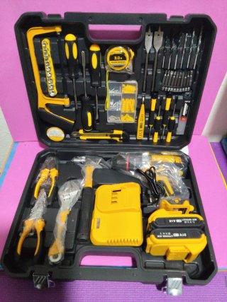 Maletín de Bricolaje con Taladro Percutor inalámbr