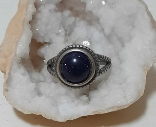 Anillo y Arenisca Azul- Piedra del Éxito -Talla 18